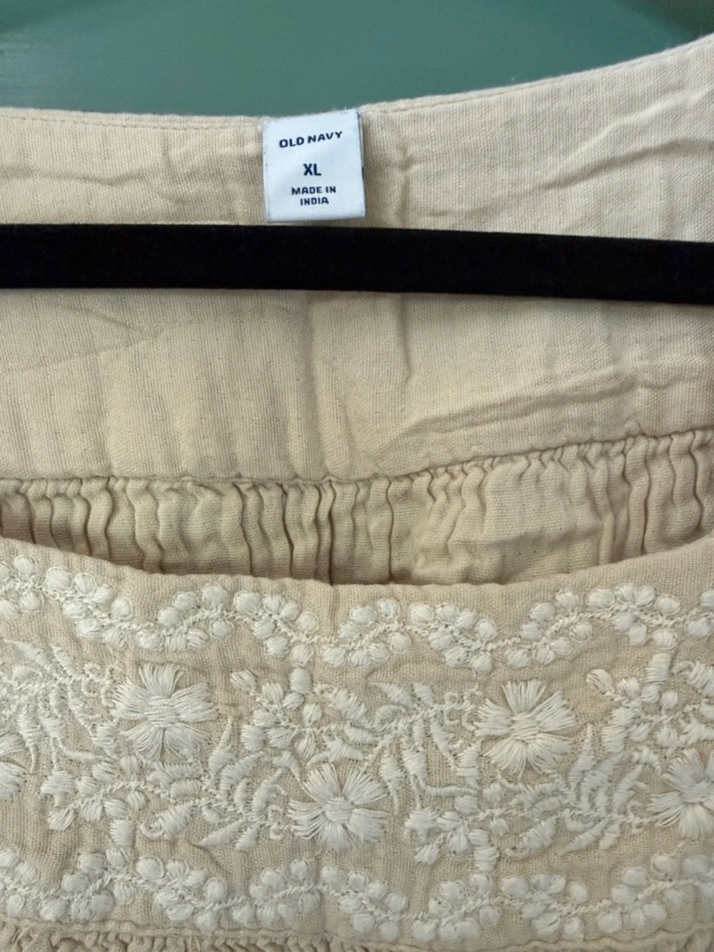 Old Navy Cream Embroidered Square-Neck Tunic Top - Picture 2 of 4